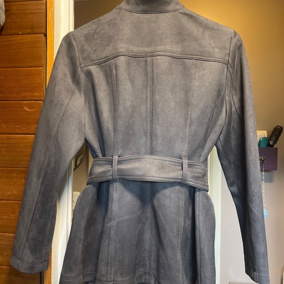 White House Black Market Gray Suede Jacket - Picture 4 of 6